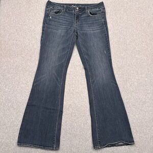 American Eagle Stretch Artist Flare Jeans Women's 10 Low Rise Medium Wash Denim